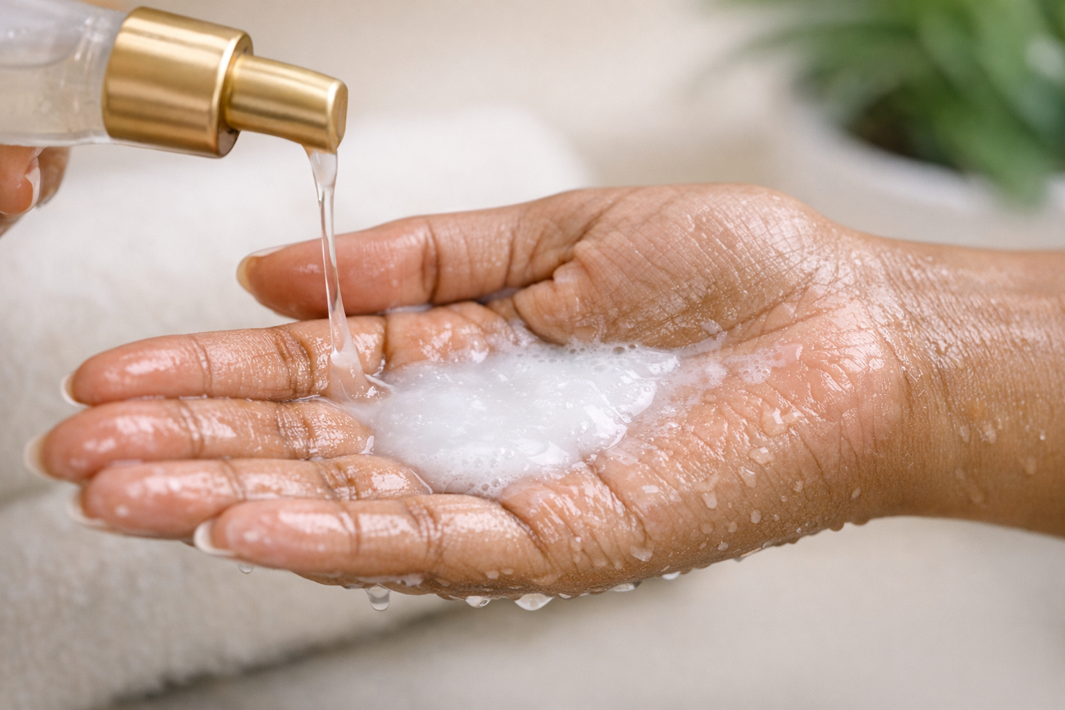 Oil-to-milk cleanser texture turning milky on wet Indian skin