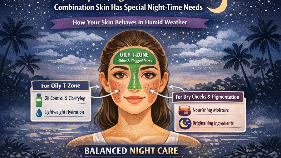 Best night gel for 30s skin plus pigmentation plus combination skin in humid weather