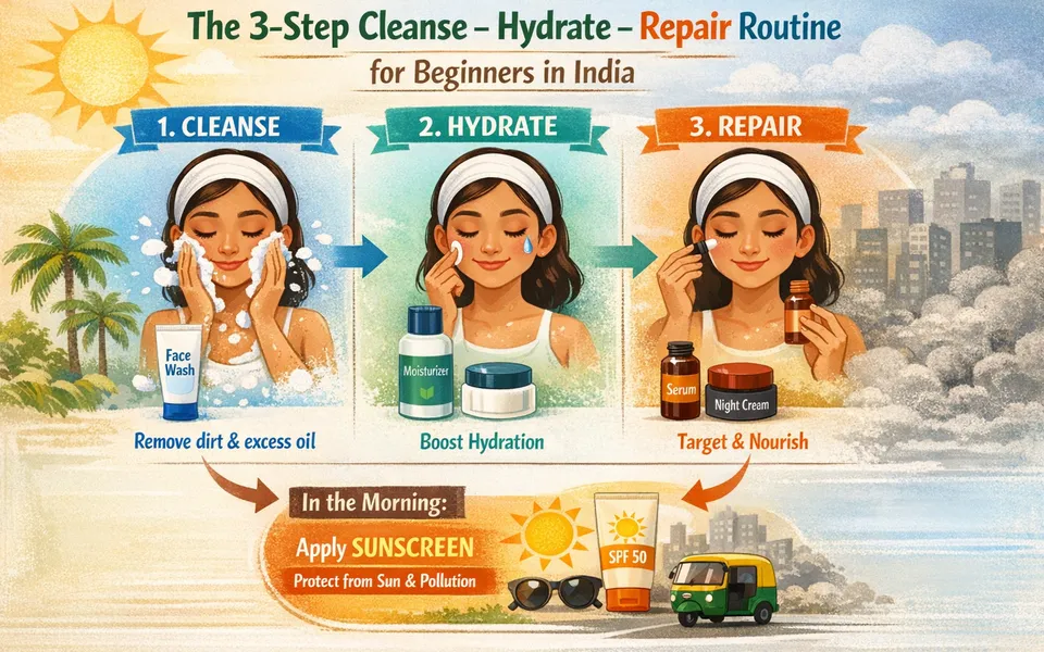 Beginner Routine (18–25) for Indian Weather: 3 Products, 30 Days
