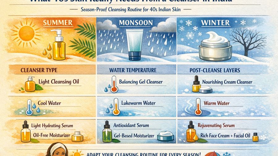 Best soothing cleansing oil & face wash for 40s skin plus wrinkles plus mature skin in all season