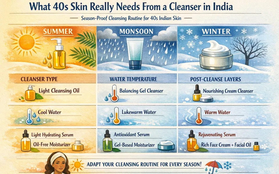 Best soothing cleansing oil & face wash for 40s skin plus wrinkles plus mature skin in all season