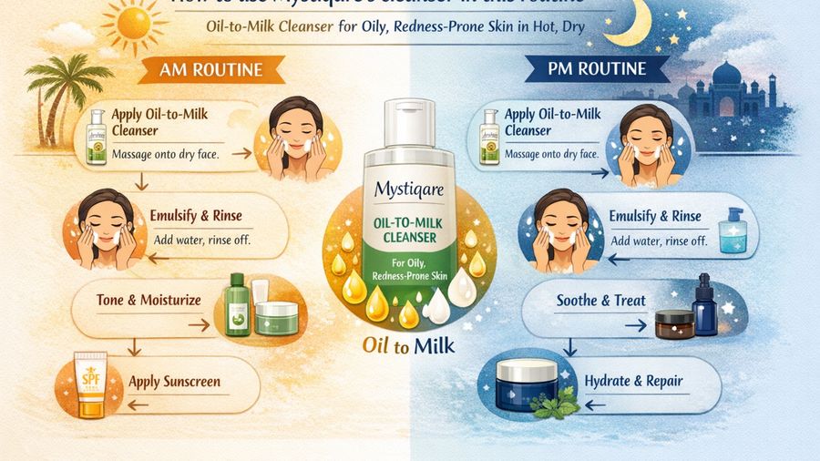 Best soothing cleansing oil & face wash for oily skin plus redness in hot and dry