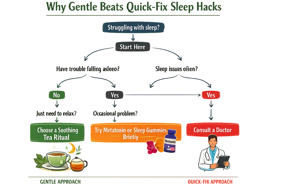 Tea vs Melatonin vs ‘Sleep Gummies’: Choosing a Gentle Night Routine