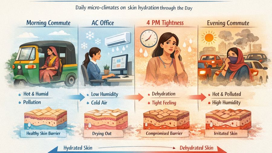 Gurugram Office AC + Evening Commute: Fixing the 4 PM Tightness Without Heavy Layers