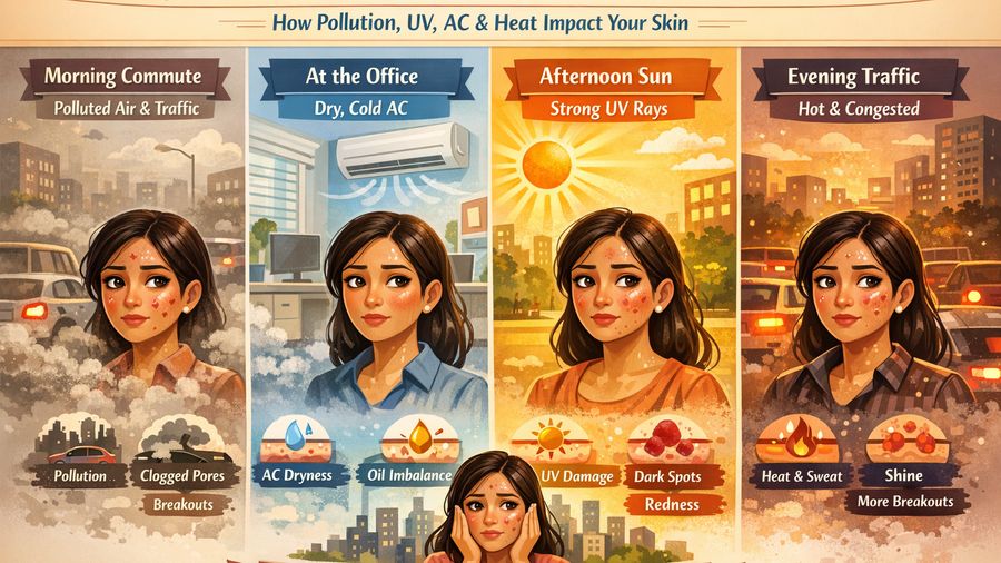 Best day cream for oily acne prone plus pigmentation in city pollution