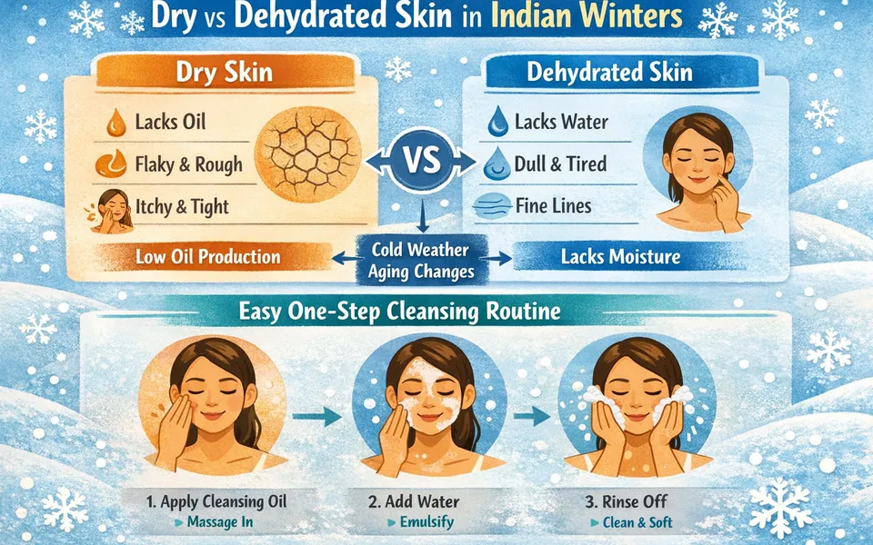 Best soothing cleansing oil & face wash for late 20s plus dry skin plus dehydrated skin in winter dryness