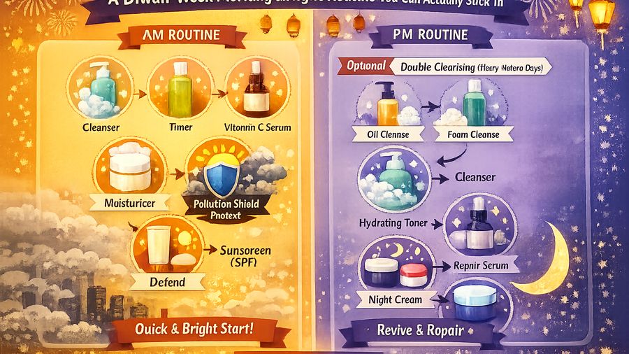 Diwali Week Skin: Smoke, Late Nights, and Dullness—Damage Control Plan