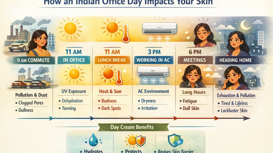 Best day cream for office goers plus dull skin plus normal skin in city pollution