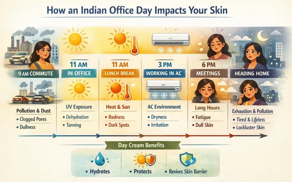 Best day cream for office goers plus dull skin plus normal skin in city pollution