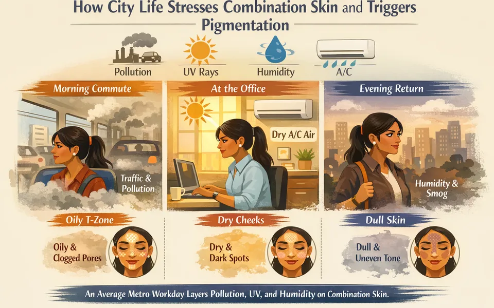 Best face serum for working women plus pigmentation plus combination skin in city pollution