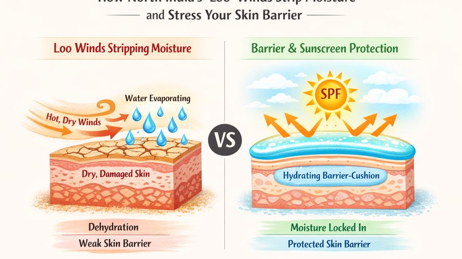 North India "Loo" Winds: Windburn-Proof Barrier Routine Before You Step Out