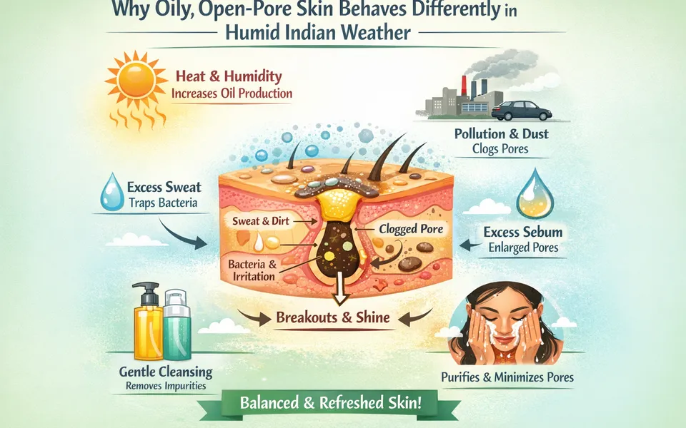 Soothing cleansing oil & face wash routine for office goers plus oily skin plus open pores in humid weather