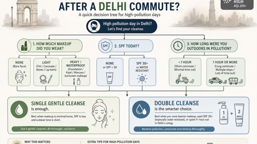 Delhi NCR Pollution Skincare: A Night Routine After Smog & Dust Days