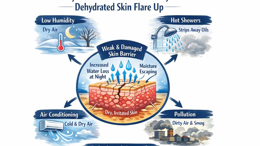 Best night gel for dry skin plus dehydrated skin in winter dryness