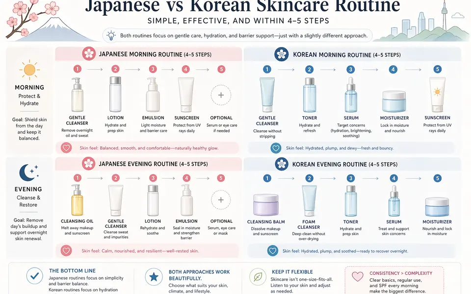 Japanese vs Korean Skincare: Key Differences and What They Mean for Your Skin