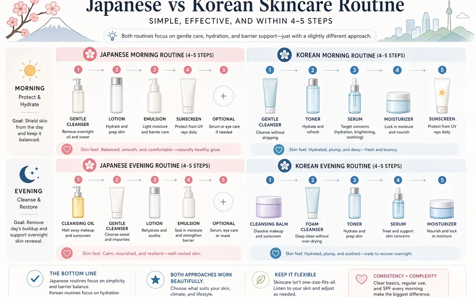 Japanese vs Korean Skincare: Key Differences and What They Mean for Your Skin