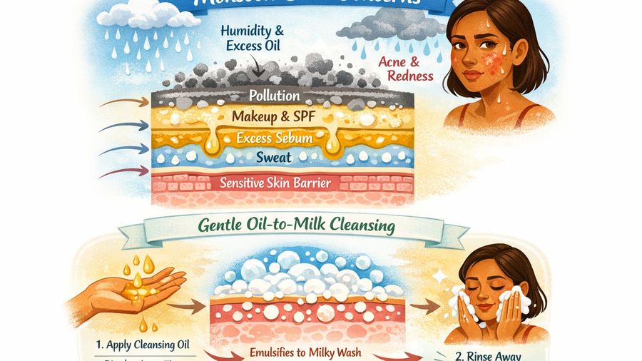 Best soothing cleansing oil & face wash for acne prone skin plus redness in monsoon season