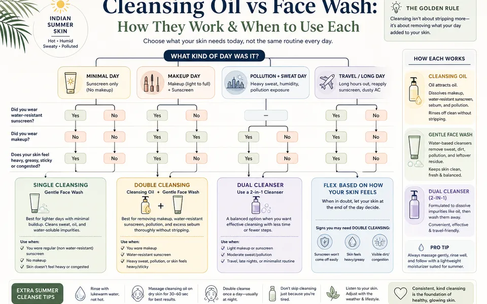 Best soothing cleansing oil and face wash for tanned, dull skin in your early 20s