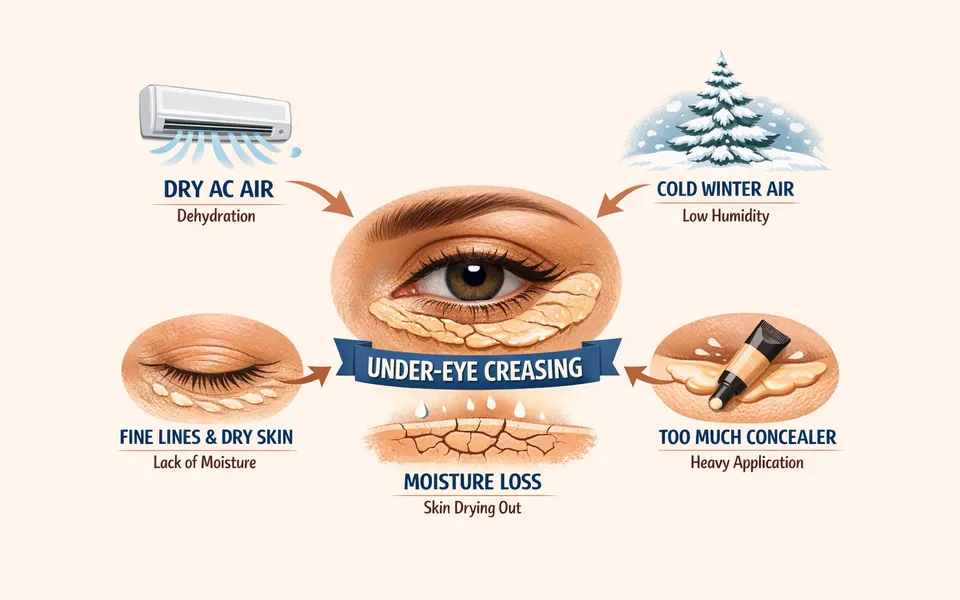 Concealer Creasing Under Eyes: Hydration vs Too Much Product