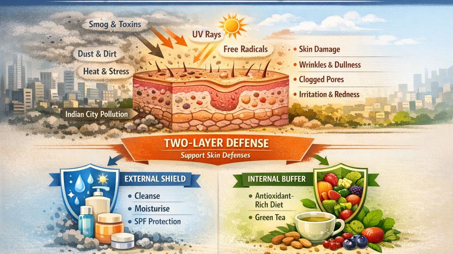 Pollution‑Proof Glow: Antioxidant Habits for City Skin in India