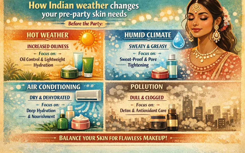 Dewy Without Grease: Pre-Party Skincare Prep for Indian Weather