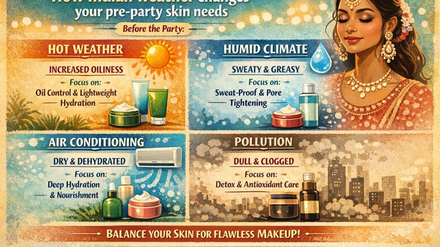 Dewy Without Grease: Pre-Party Skincare Prep for Indian Weather