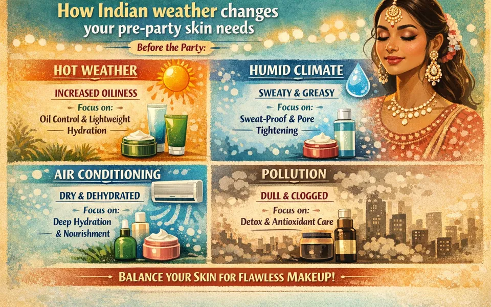 Dewy Without Grease: Pre-Party Skincare Prep for Indian Weather