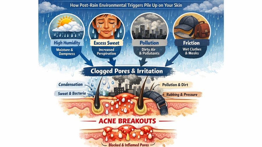 Post-Rain Breakouts: Sweat + Pollution + Wet Weather—What to Change