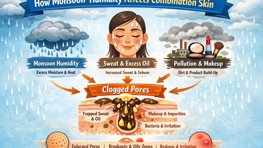 Best face serum for combination skin plus open pores in monsoon season