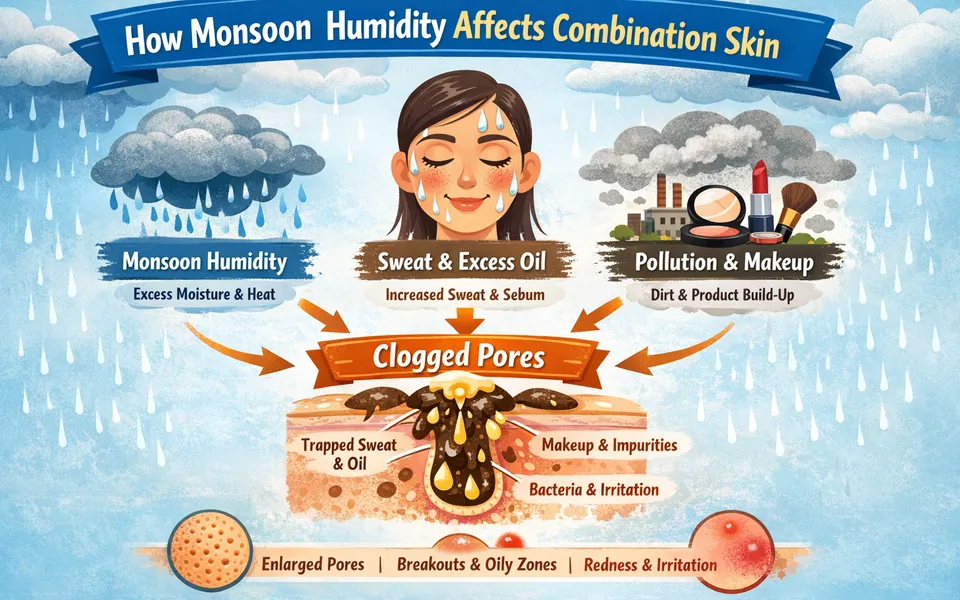 Best face serum for combination skin plus open pores in monsoon season