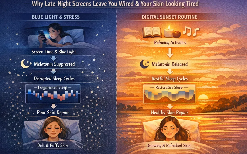 Late‑Night Screens Ruining Your Glow? Build a Digital Sunset Routine