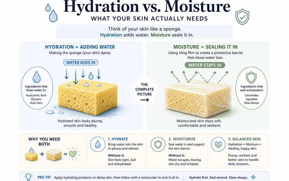 Moisturizer vs Hydrator and Hydration Concepts: A Simple Breakdown for Better Skin