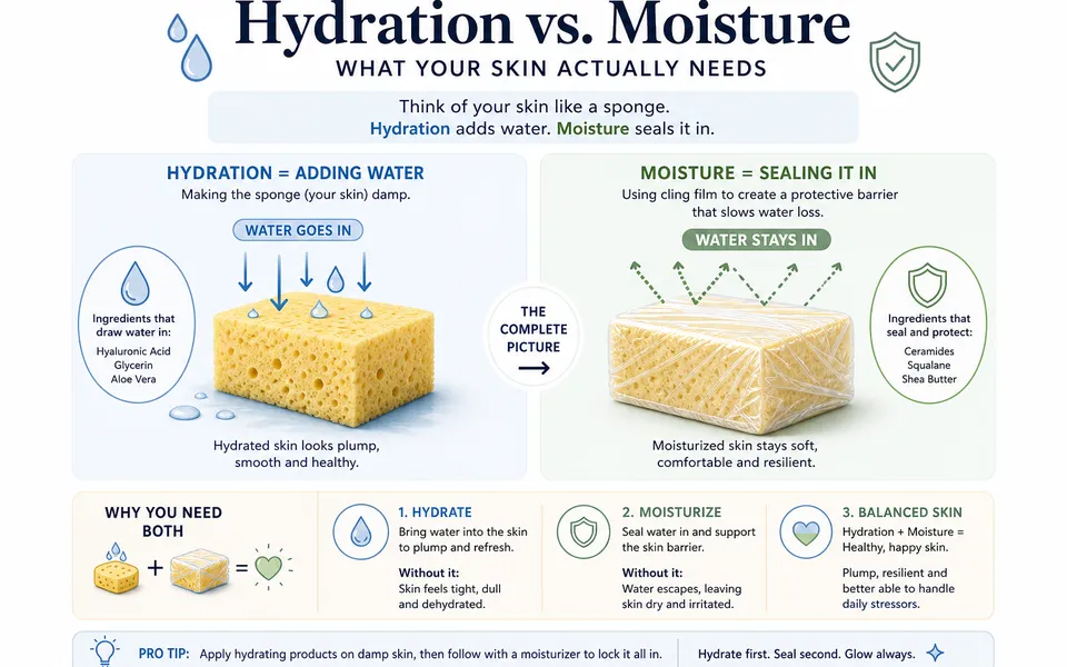 Moisturizer vs Hydrator and Hydration Concepts: A Simple Breakdown for Better Skin