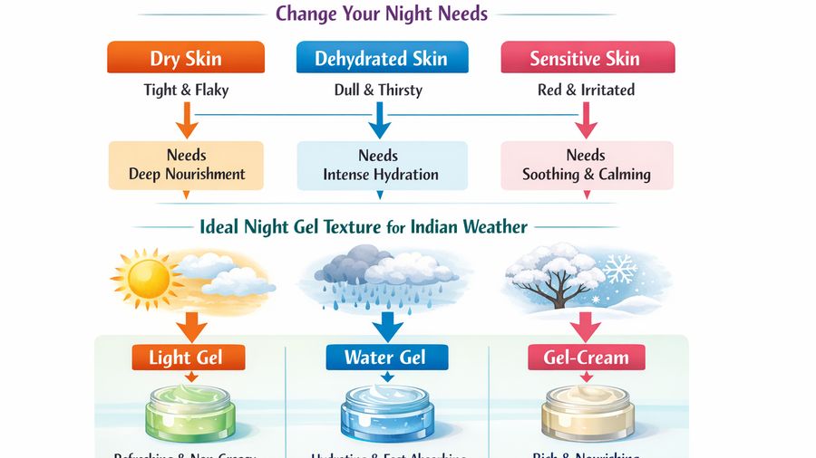 Best night gel for 30s skin plus dehydrated skin plus sensitive skin in all season