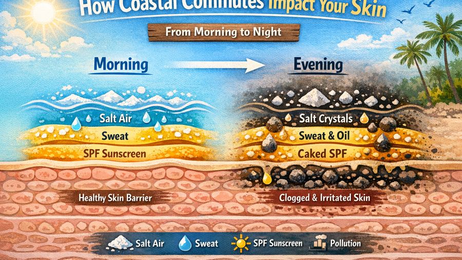Kochi Coastal Commutes: Night Routine After Salt Air + Sunscreen