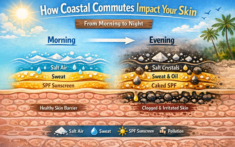 Kochi Coastal Commutes: Night Routine After Salt Air + Sunscreen