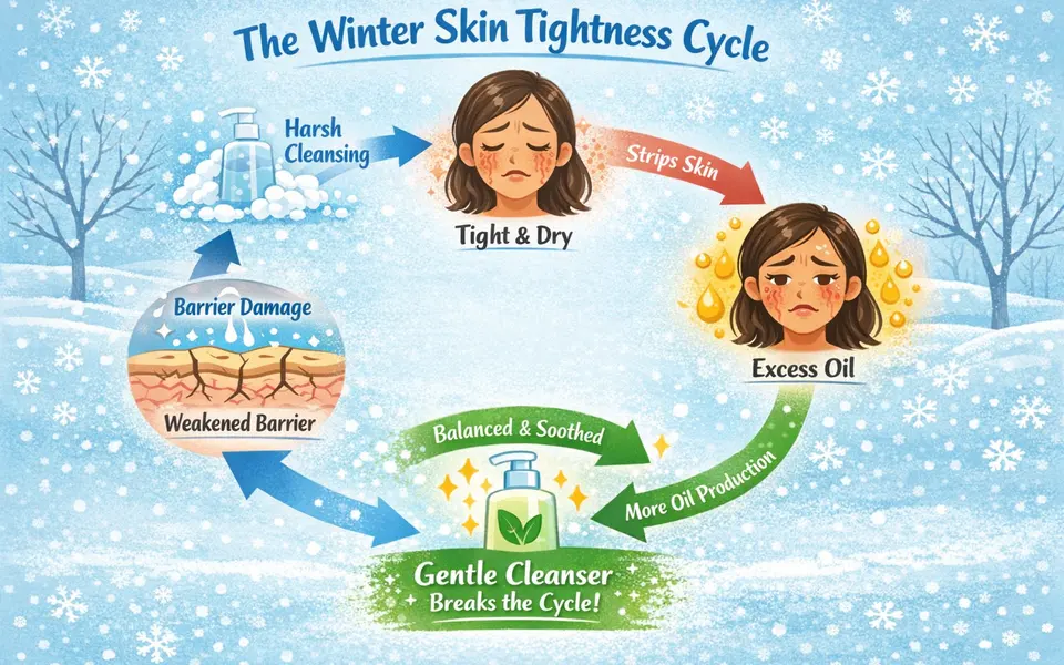 How to Cleanse Without Stripping in Winter: Oil Control + Barrier Care