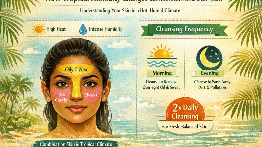Best soothing cleansing oil & face wash for combination skin plus dull skin in tropical climate