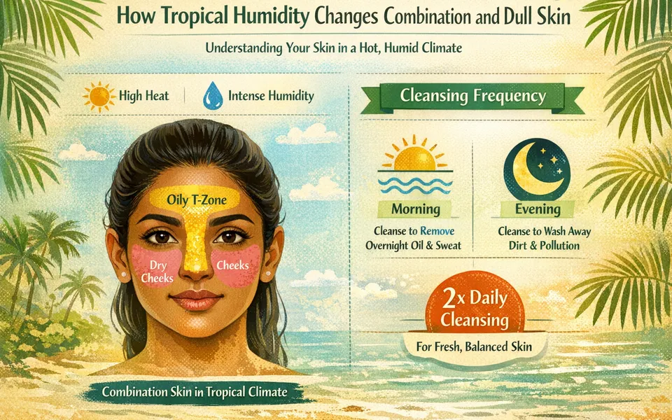 Best soothing cleansing oil & face wash for combination skin plus dull skin in tropical climate