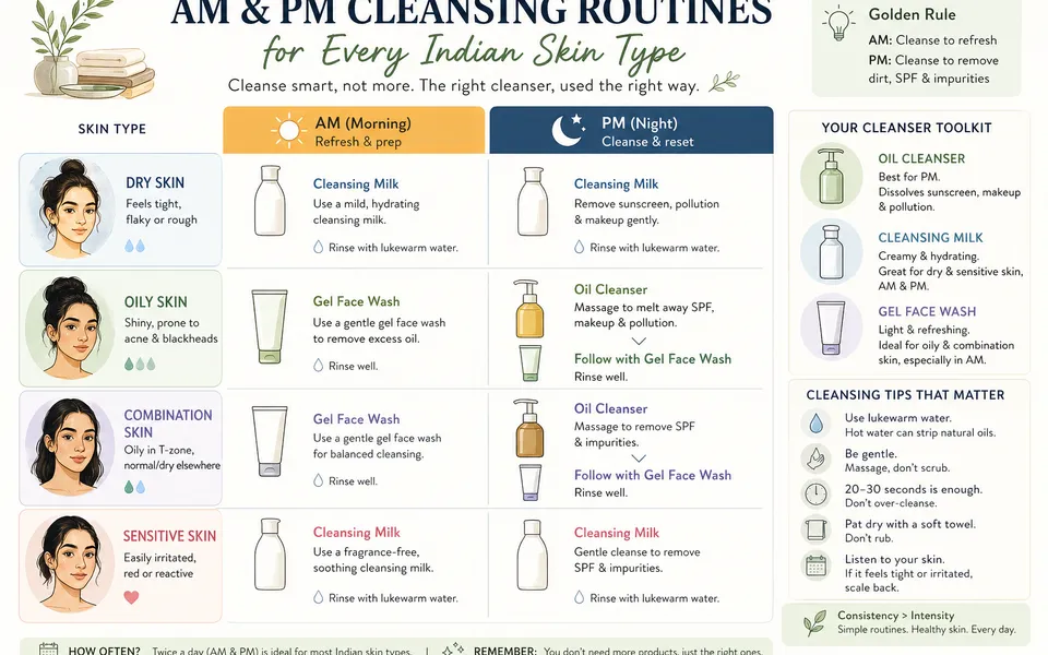Cleansing Milk vs Cleansing Oil: Which Is Better for Dry Skin, Oily Skin & Makeup Removal?