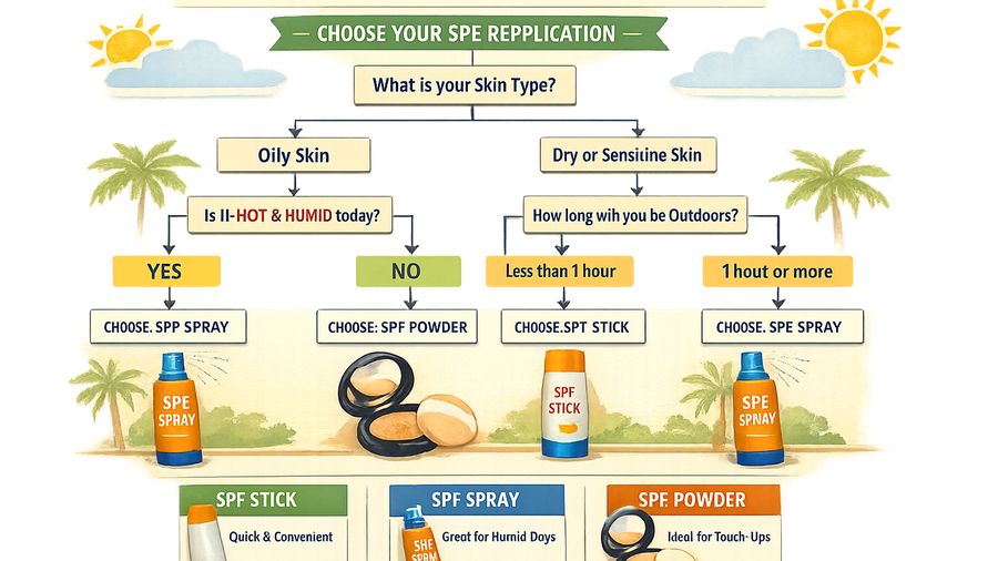 Sunscreen Reapplication Over Makeup in India: Stick vs Spray vs Powder