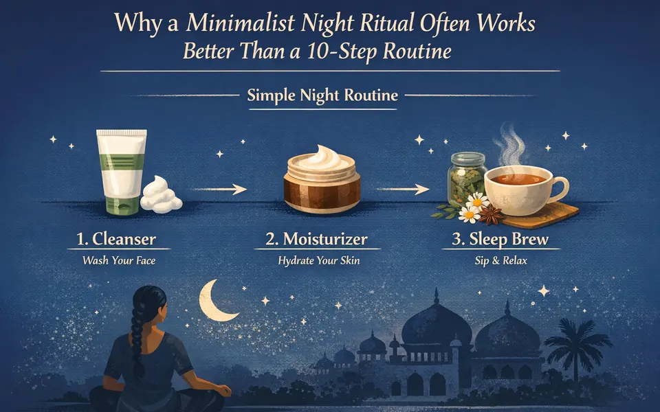Minimalist Night Routine: Cleanser, Moisturizer, and One Sleep Brew