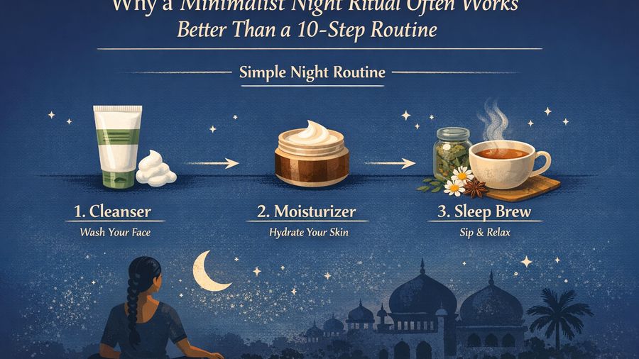 Minimalist Night Routine: Cleanser, Moisturizer, and One Sleep Brew