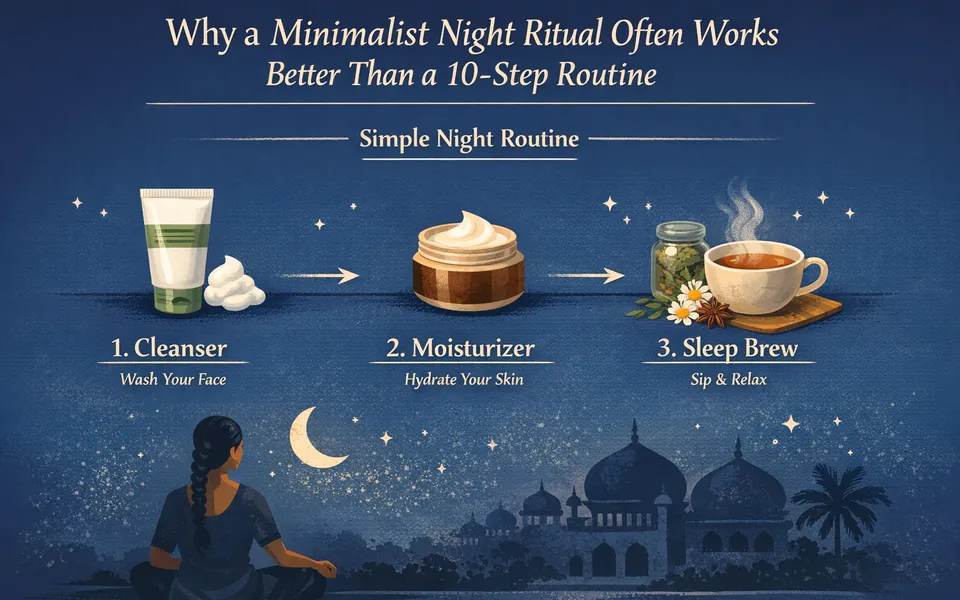 Minimalist Night Routine: Cleanser, Moisturizer, and One Sleep Brew