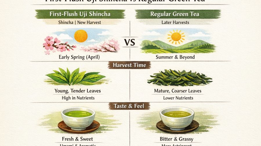 First‑Flush Uji Sencha vs Regular Green Tea: What ‘Shincha’ Changes