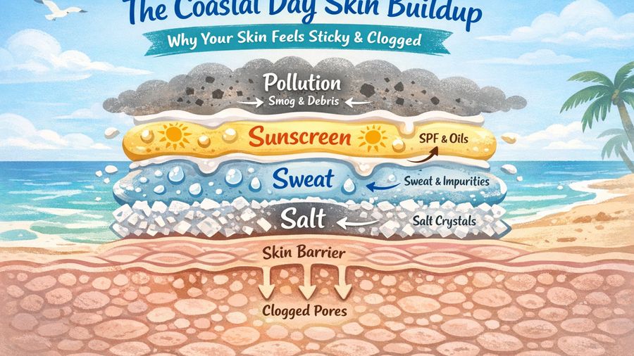 Coastal Vacation Skincare: Saltwater + Sweat + Sunscreen—The 2-Step Night Reset