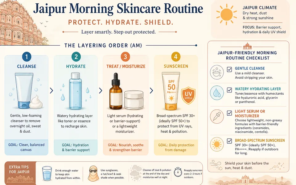 Jaipur Dry Heat + Dust: Barrier-Friendly Skincare for Outdoor Days