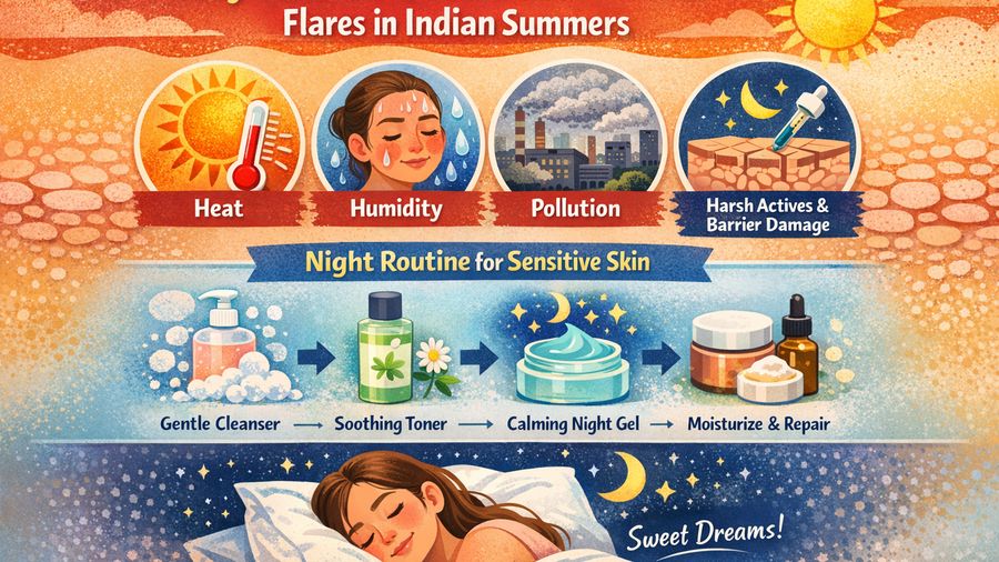 Best night gel for early 20s plus sensitive skin plus redness in summer use