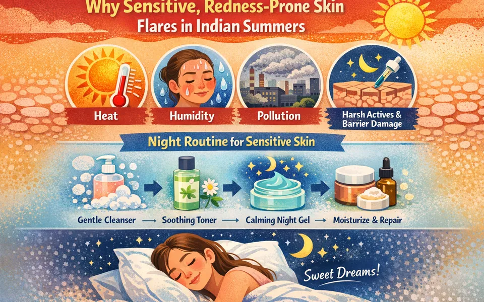 Best night gel for early 20s plus sensitive skin plus redness in summer use