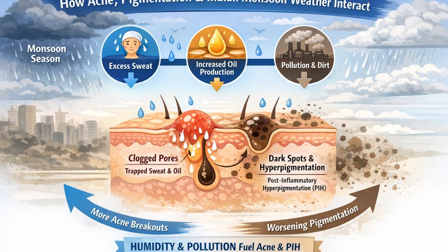 Best day cream for acne prone skin plus pigmentation in monsoon season